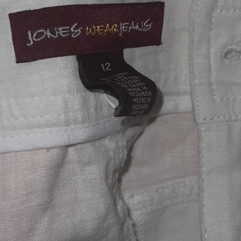 Vintage Jones wear jeans white cotton & linen maxi skirt w/ asymmetrical detail - Picture 3 of 3